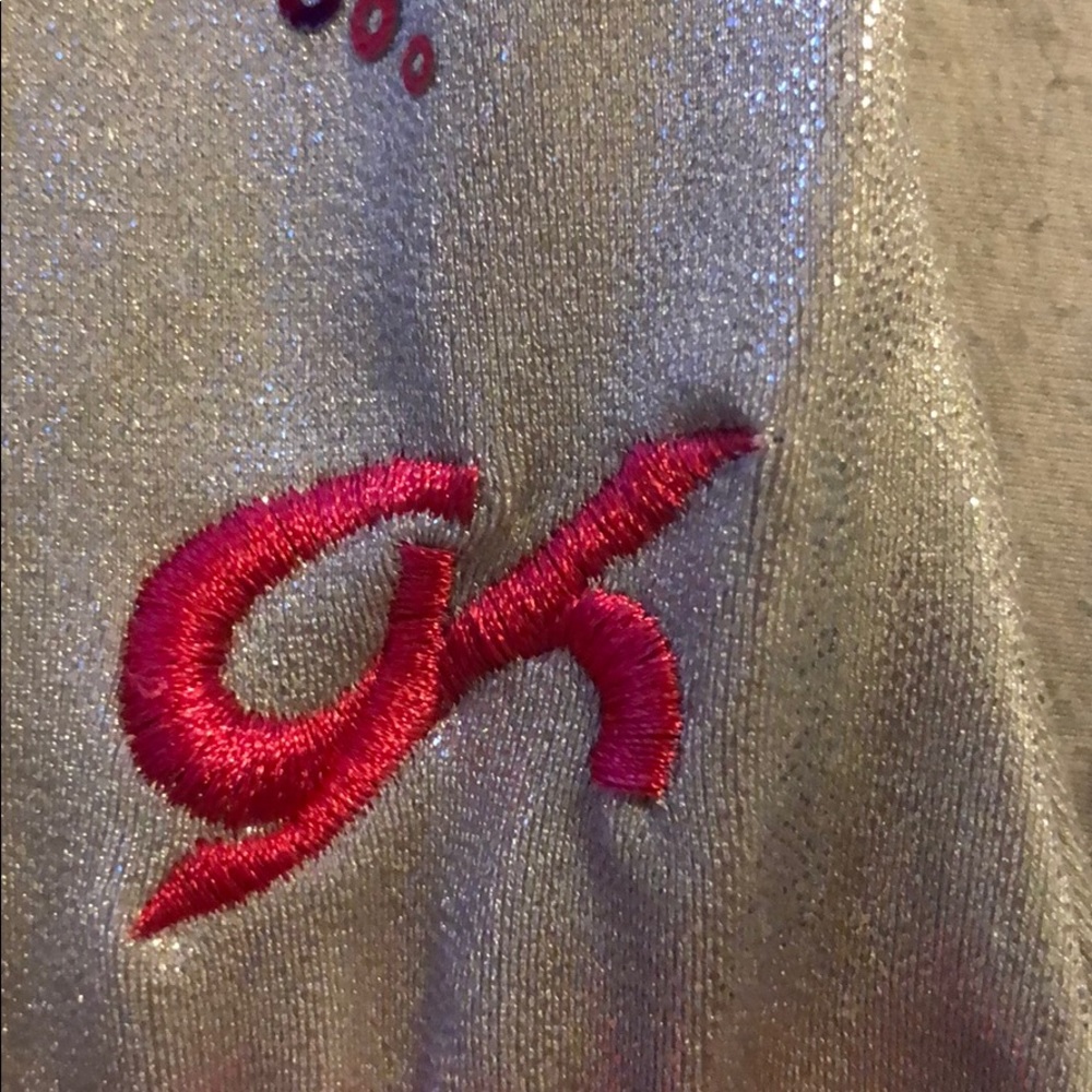 Cute silver and Maroon sparkles leotard! - Picture 3 of 4